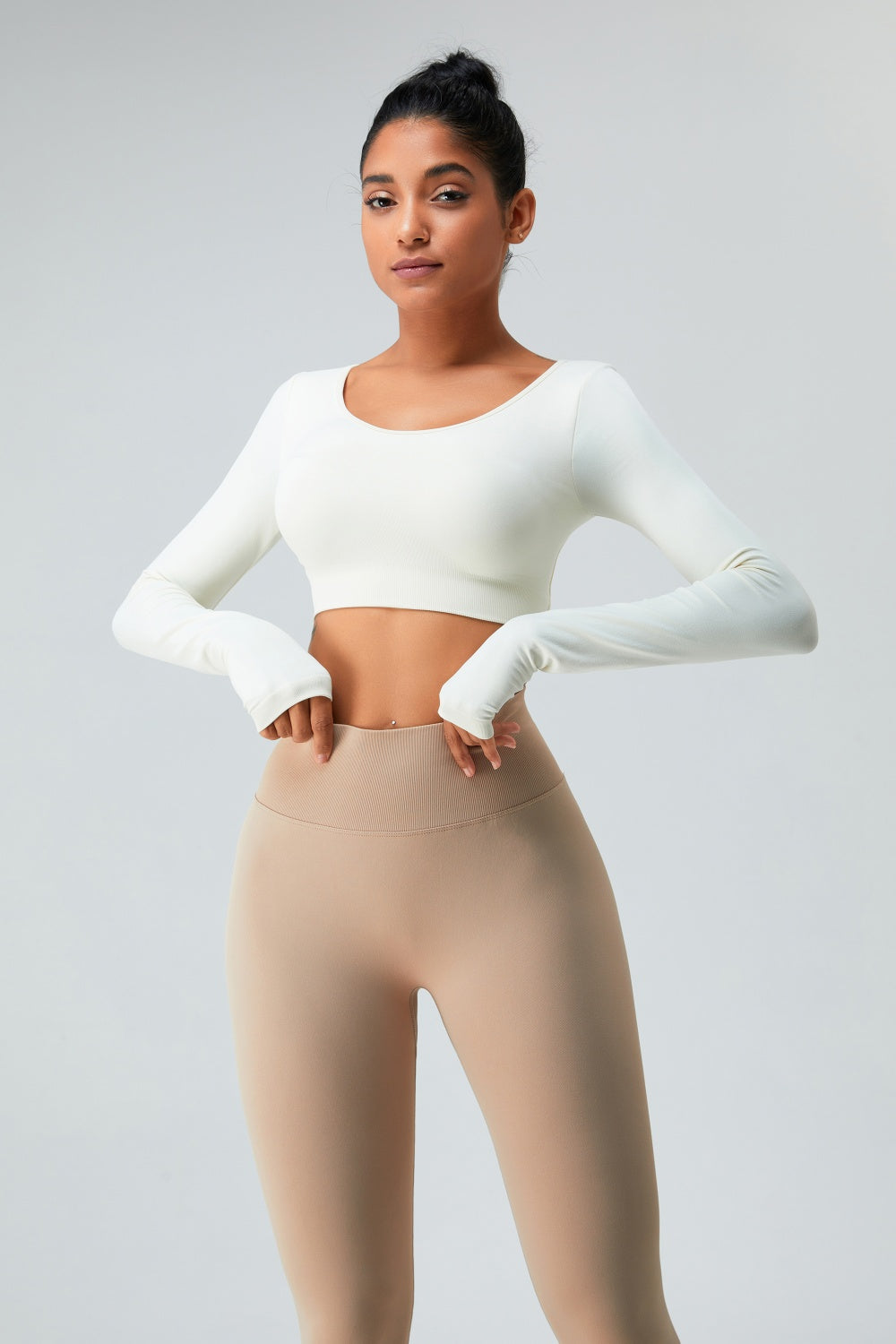 Cutout Round Neck Long Sleeve Active T-Shirt